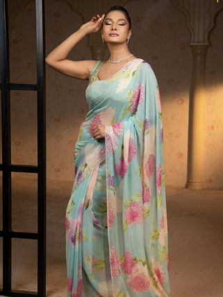 Noor Floral Organza Saree